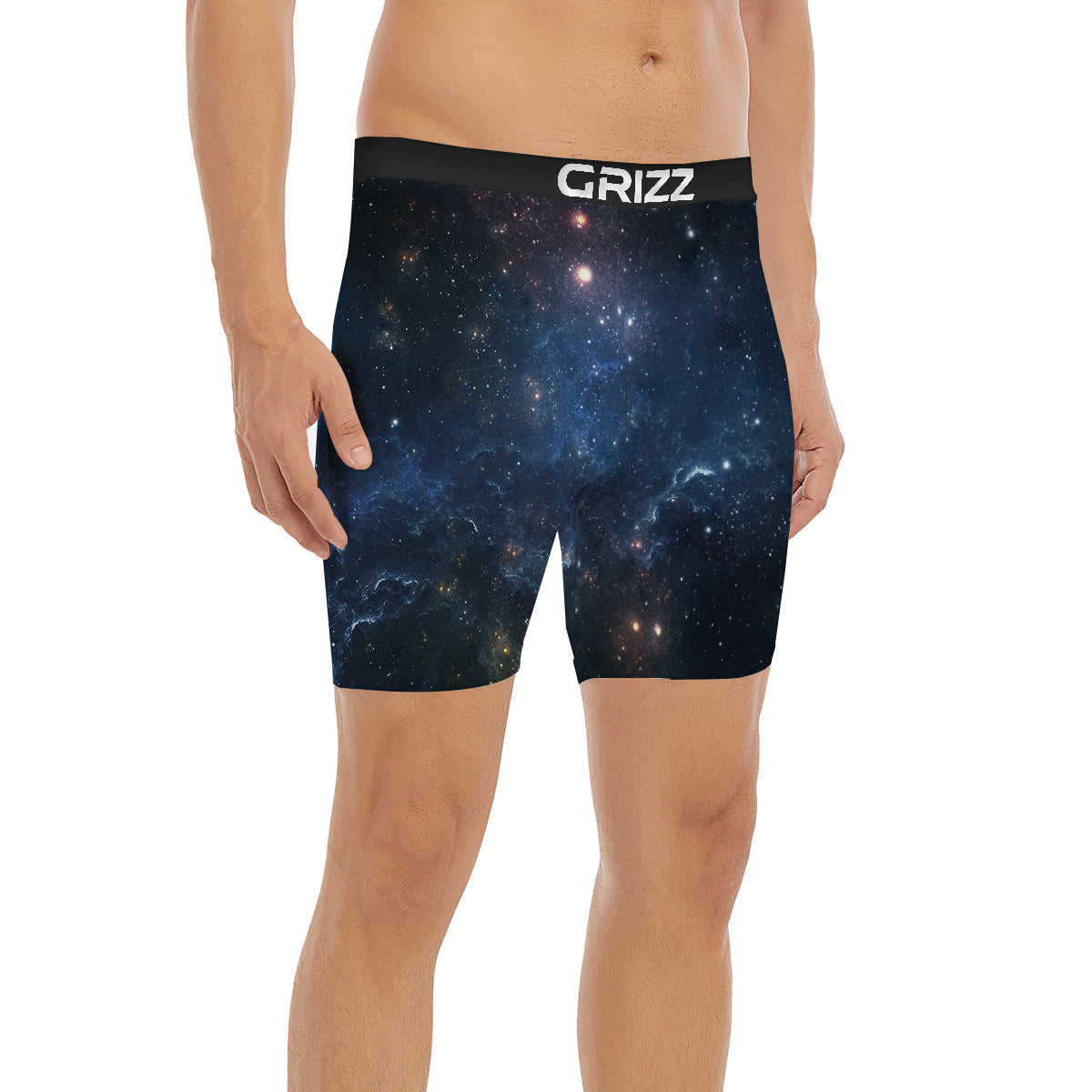 Universe Galaxy Space Dark Nebula Print Boxer Briefs-grizzshop