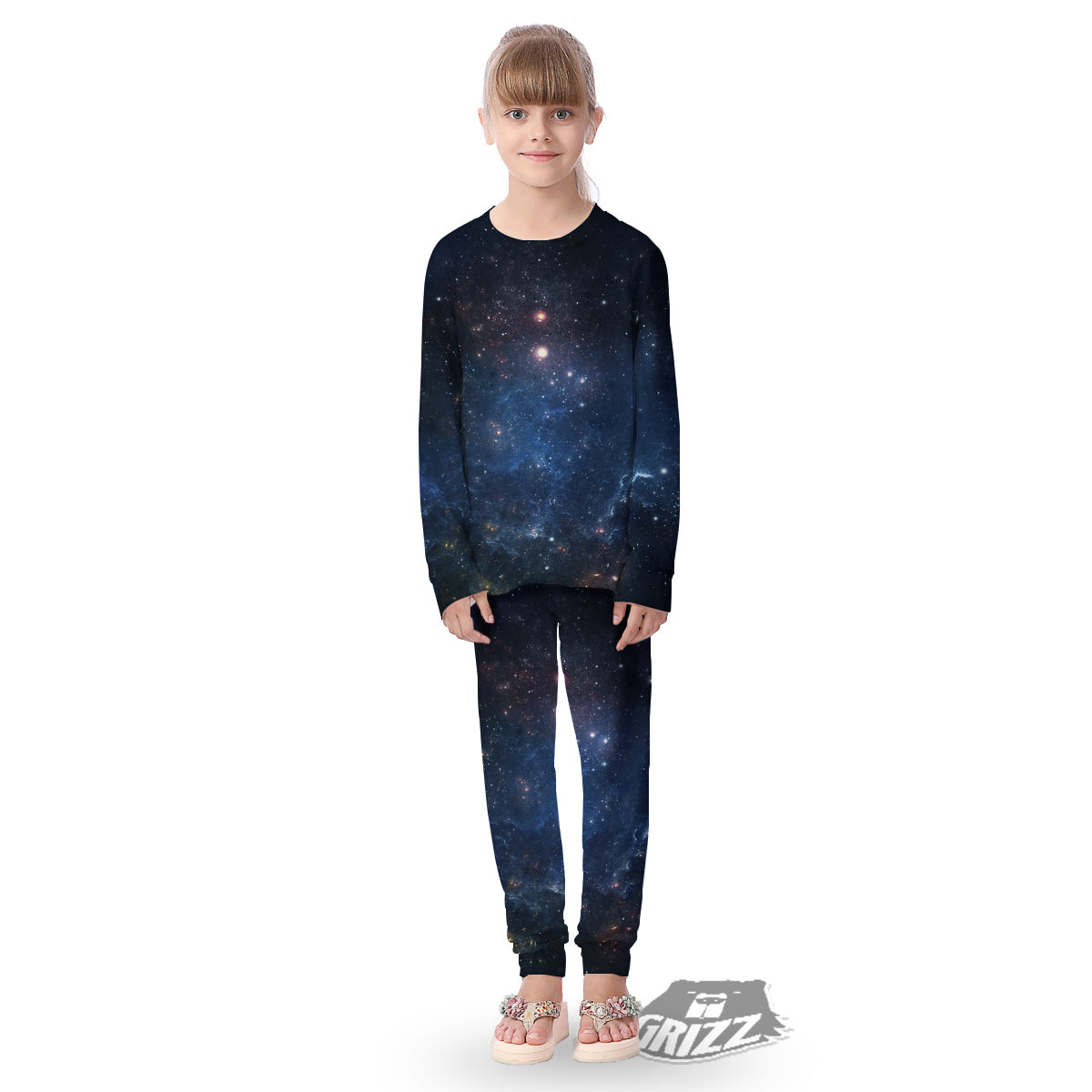 Universe Galaxy Space Dark Nebula Print Kid's Pajamas-grizzshop