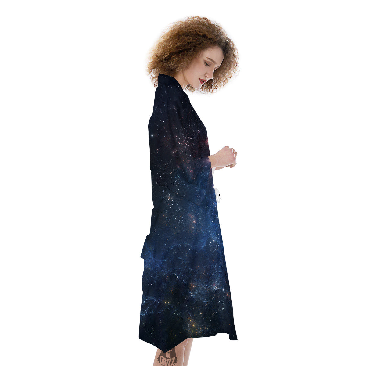Universe Galaxy Space Dark Nebula Print Kimono-grizzshop