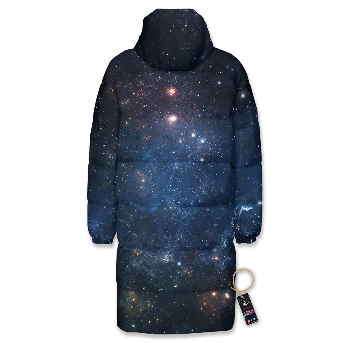 Universe Galaxy Space Dark Nebula Print Long Down Jacket
