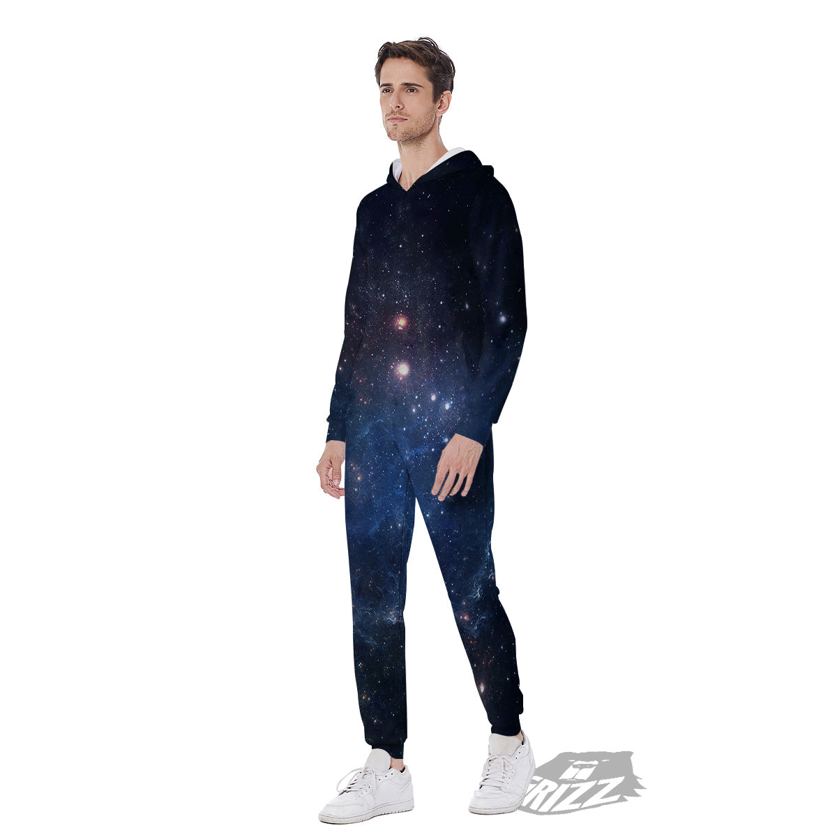 Universe Galaxy Space Dark Nebula Print Men's Jumpsuit-grizzshop