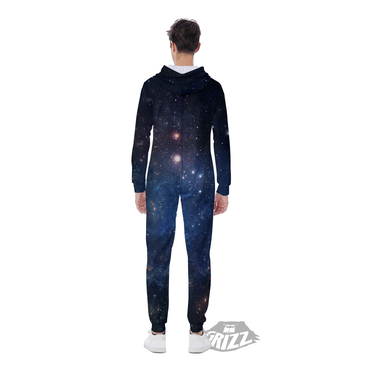 Universe Galaxy Space Dark Nebula Print Men's Jumpsuit-grizzshop