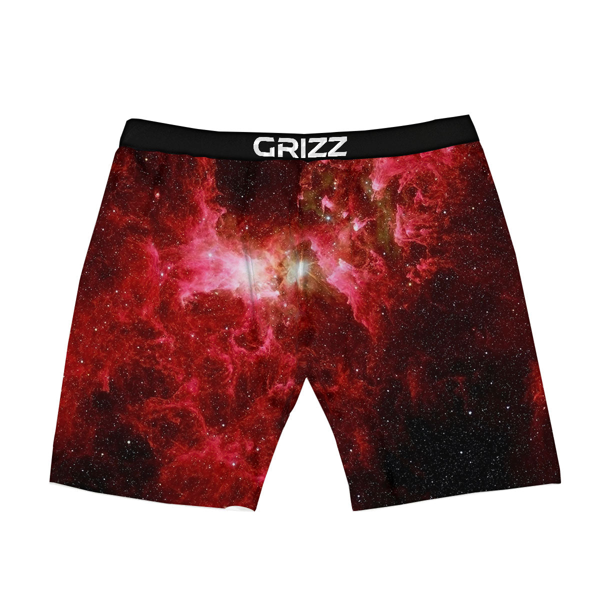 Universe Galaxy Space Red Stardust Print Boxer Briefs-grizzshop
