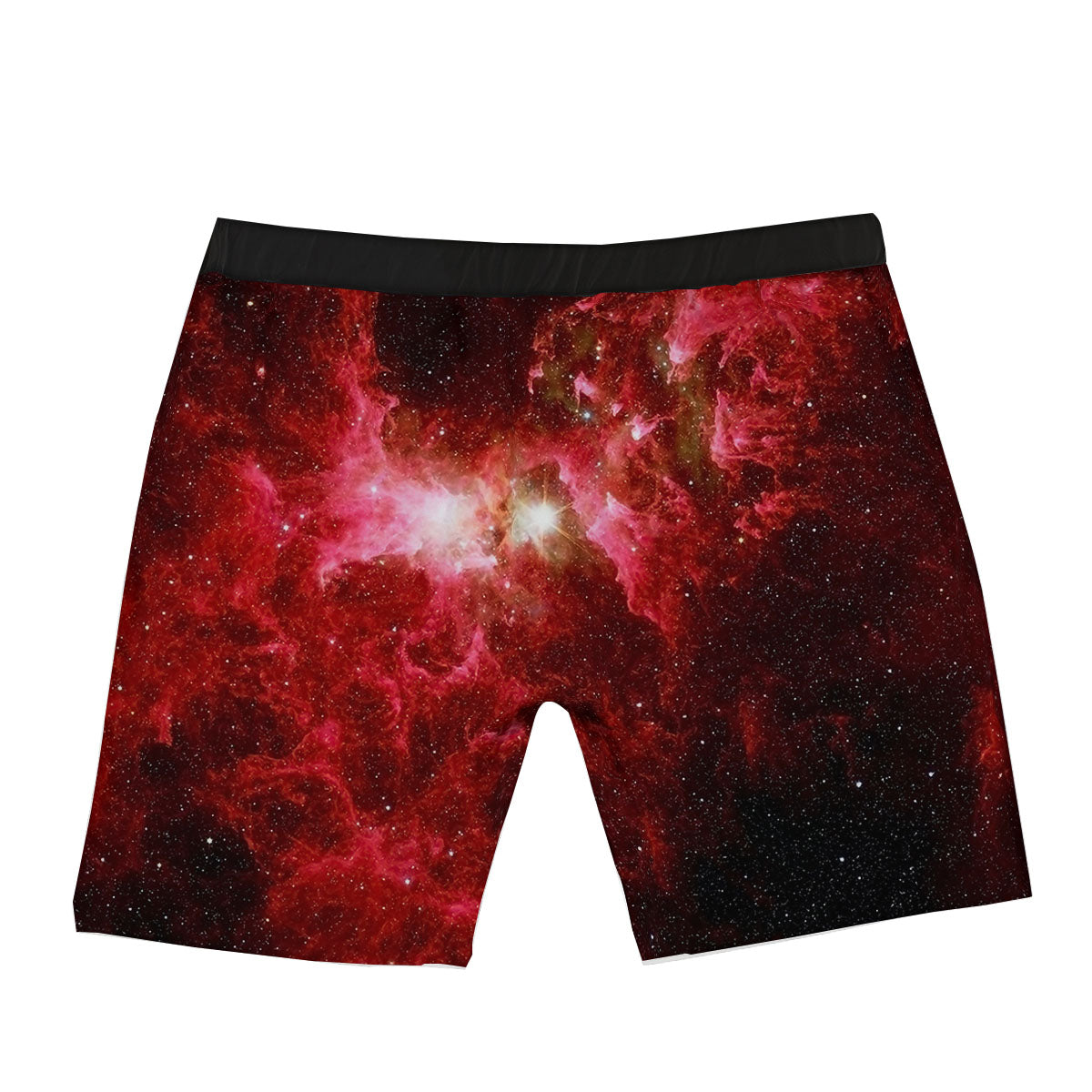Universe Galaxy Space Red Stardust Print Boxer Briefs-grizzshop