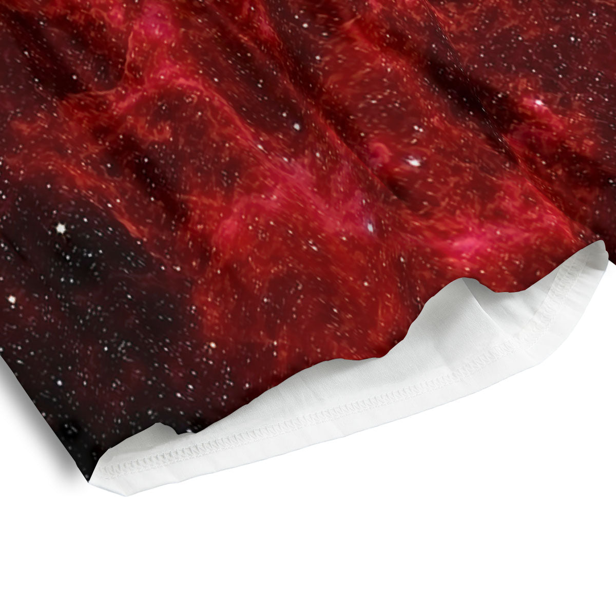 Universe Galaxy Space Red Stardust Print Men's Athletic Shorts
