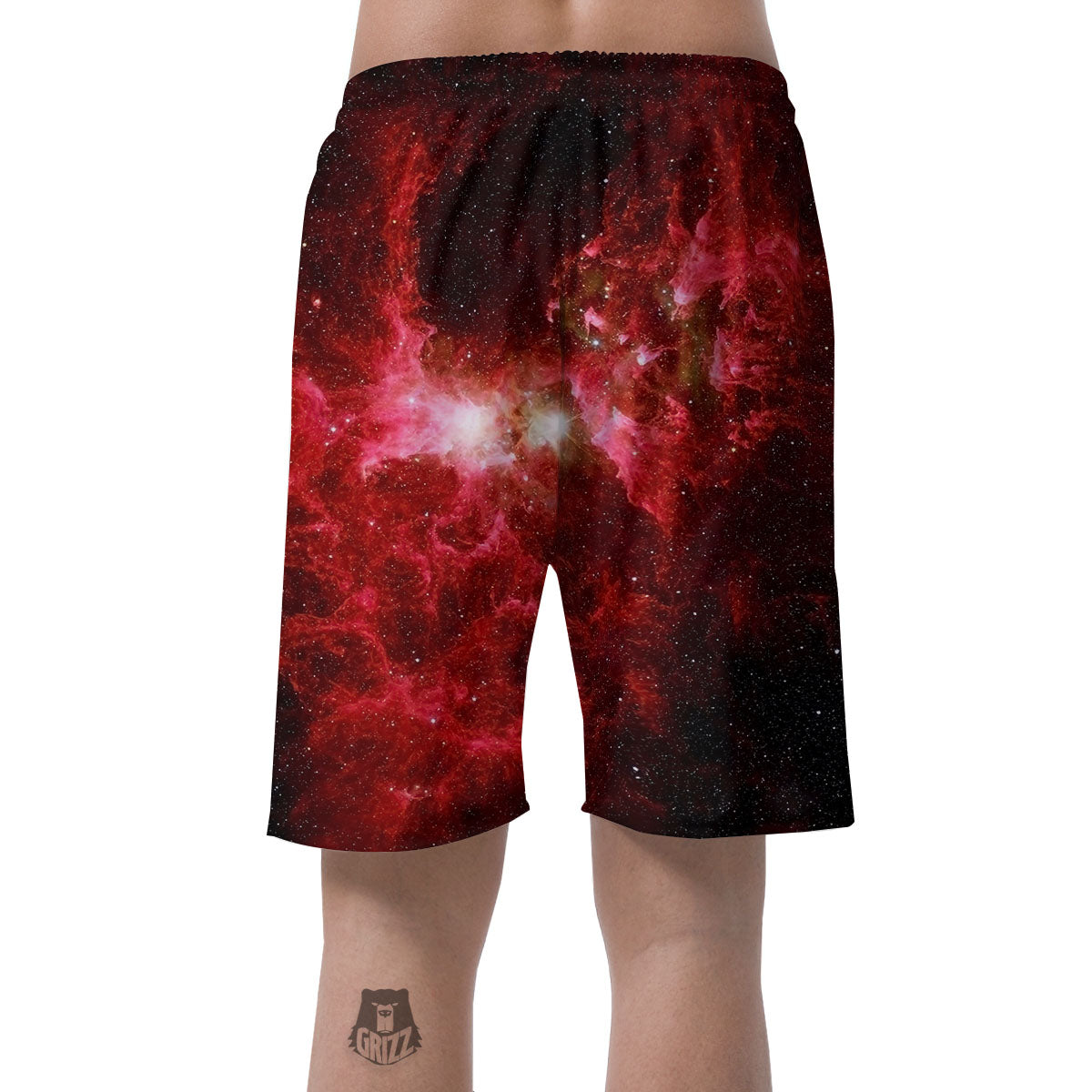 Universe Galaxy Space Red Stardust Print Men's Shorts-grizzshop