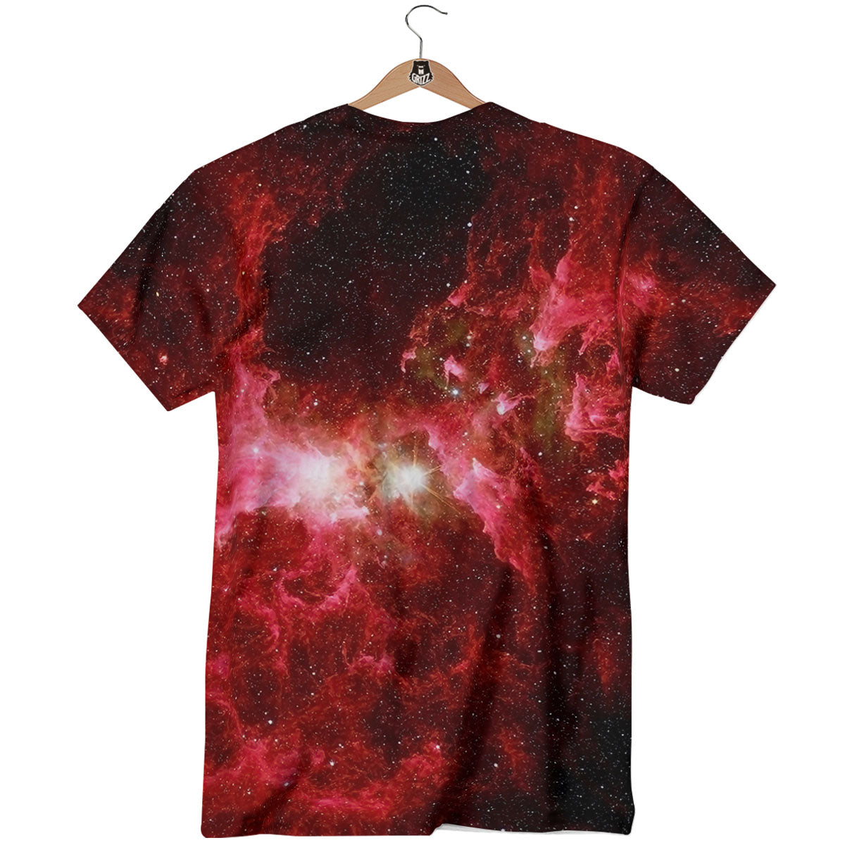 Universe Galaxy Space Red Stardust Print T-Shirt-grizzshop