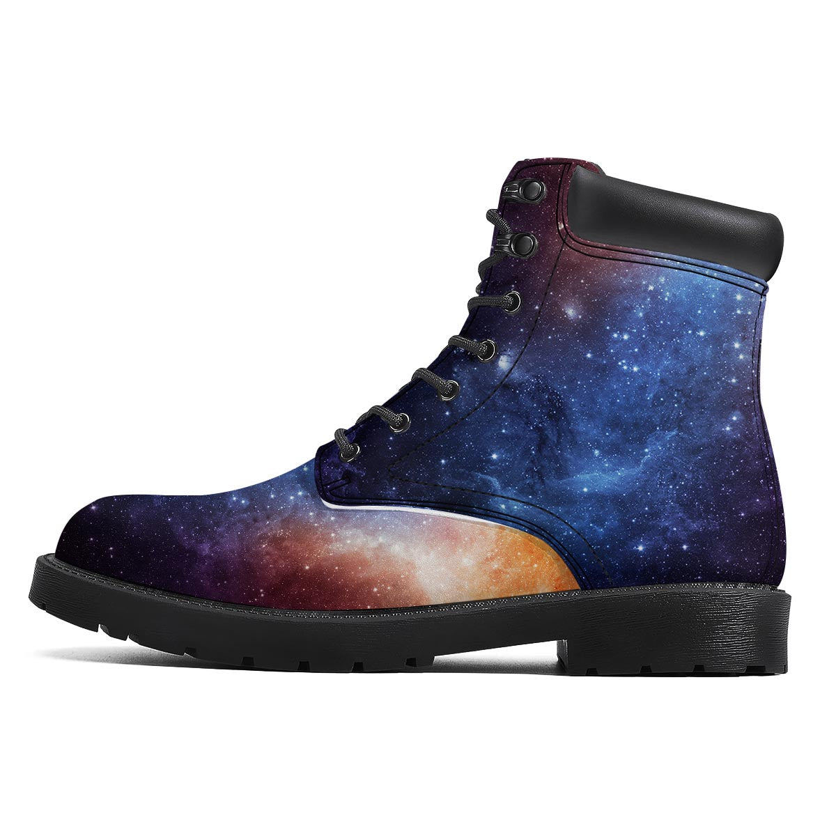 Universe Galaxy Space Teal Orange Print Boots-grizzshop