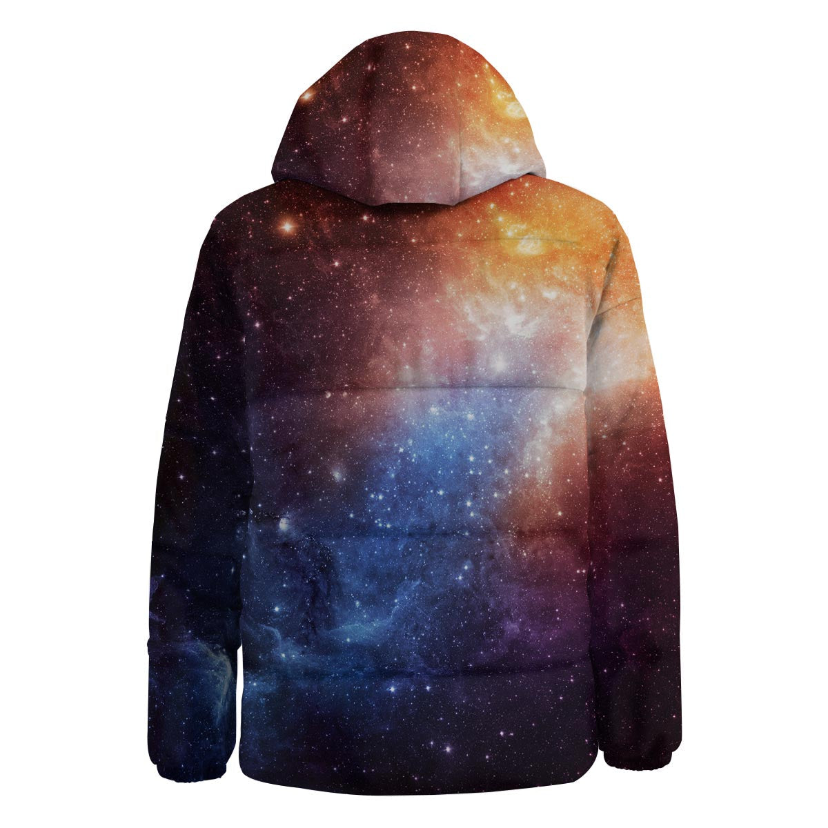 Universe Galaxy Space Teal Orange Print Down Jacket-grizzshop