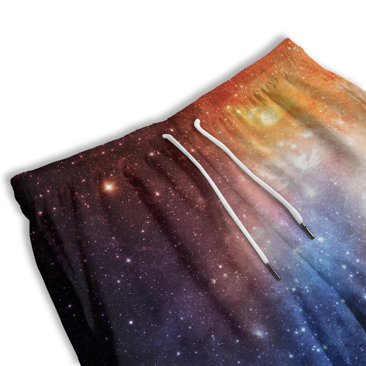 Universe Galaxy Space Teal Orange Print Men's Athletic Shorts