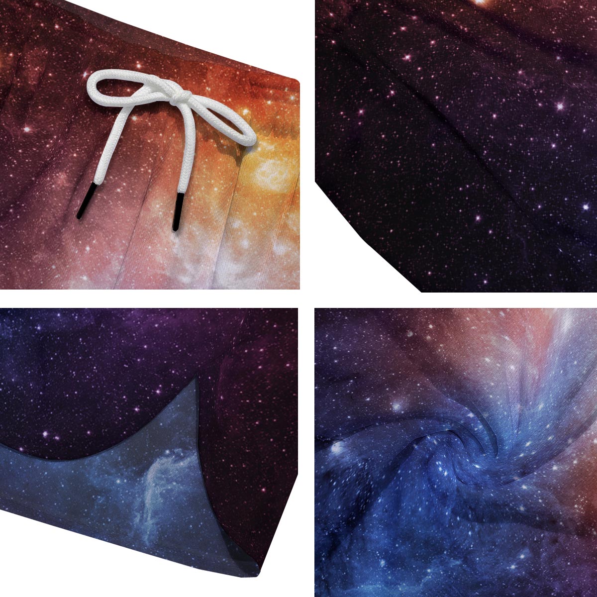 Universe Galaxy Space Teal Orange Print Men's Running Shorts-grizzshop
