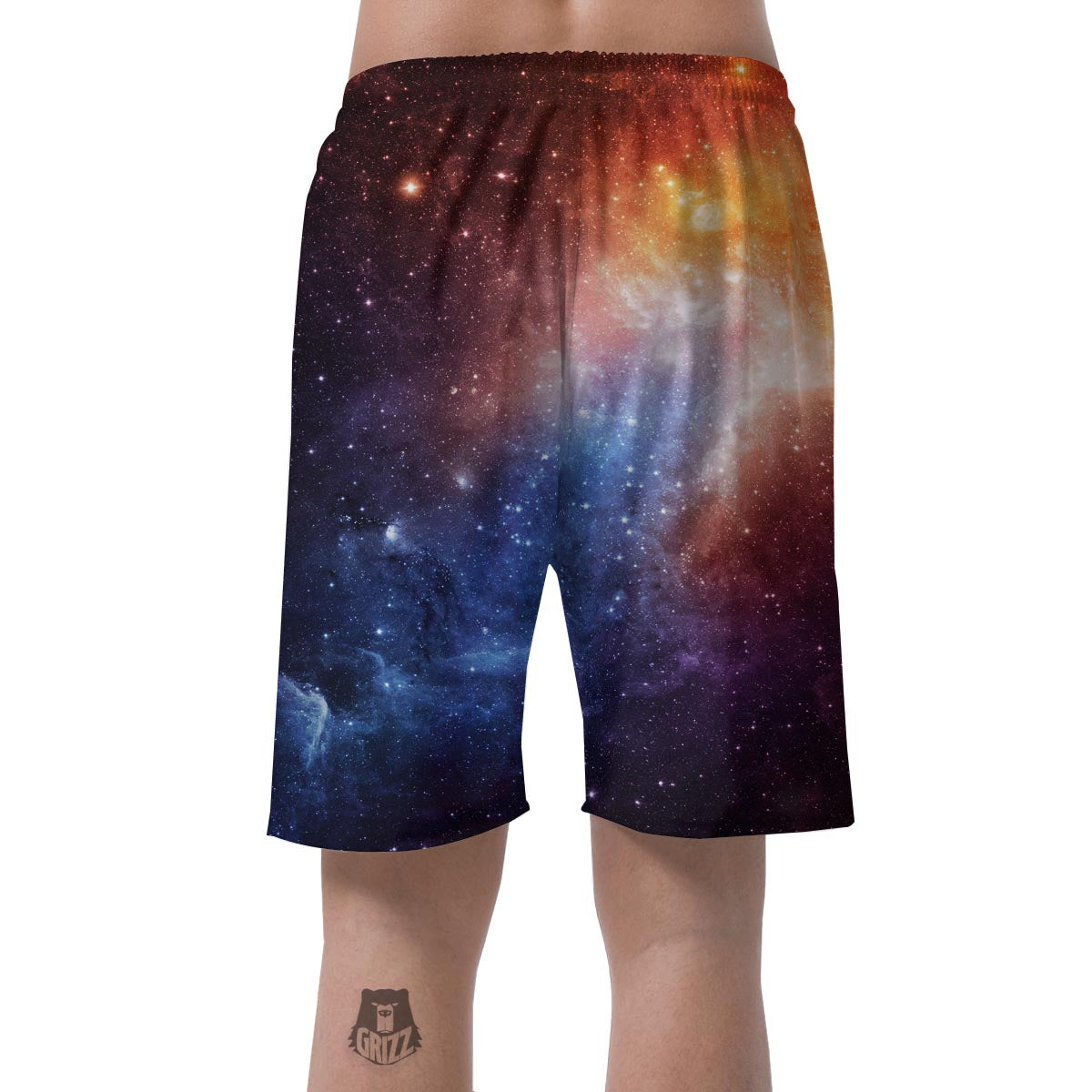 Universe Galaxy Space Teal Orange Print Men's Shorts-grizzshop