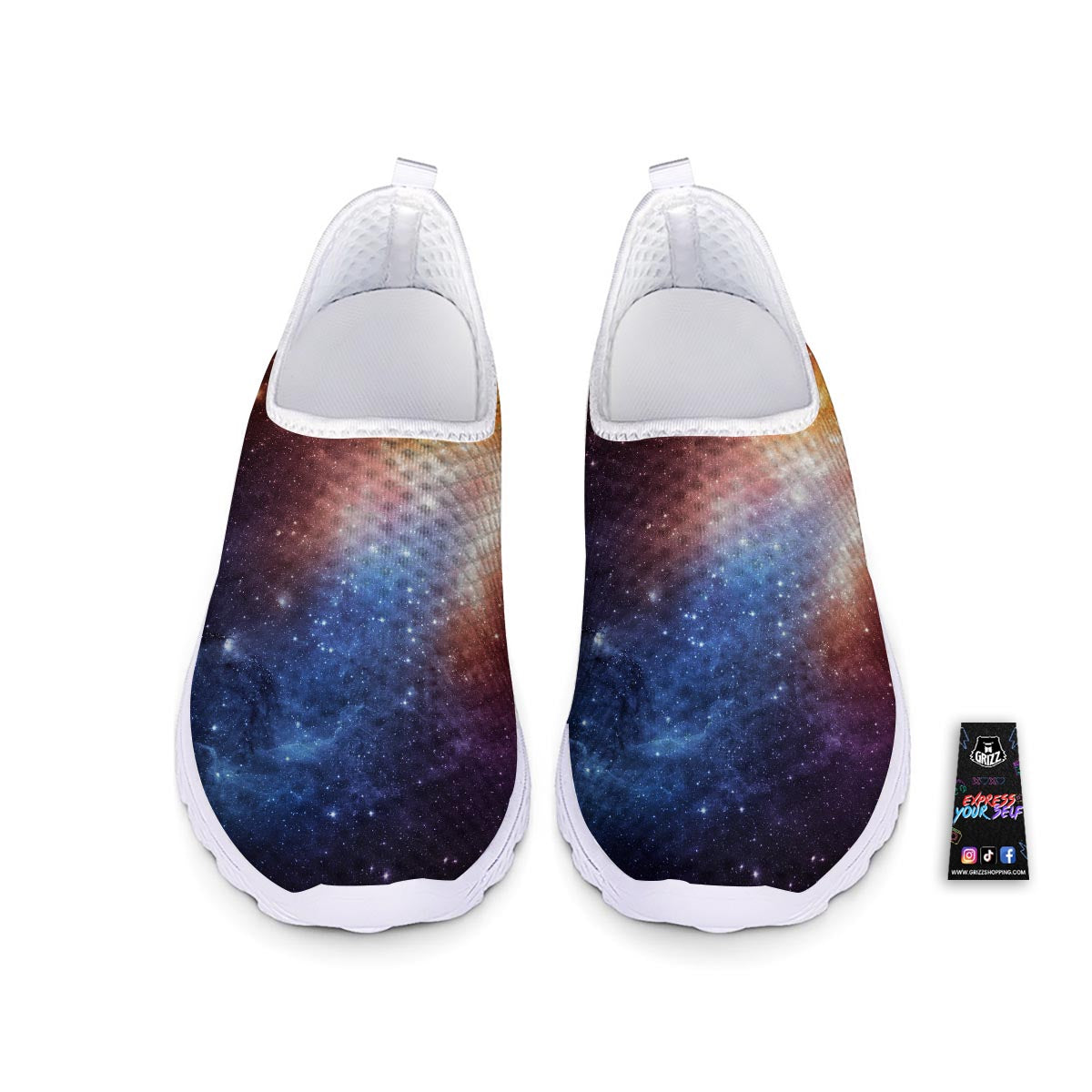 Universe Galaxy Space Teal Orange Print Nurse Shoes-grizzshop