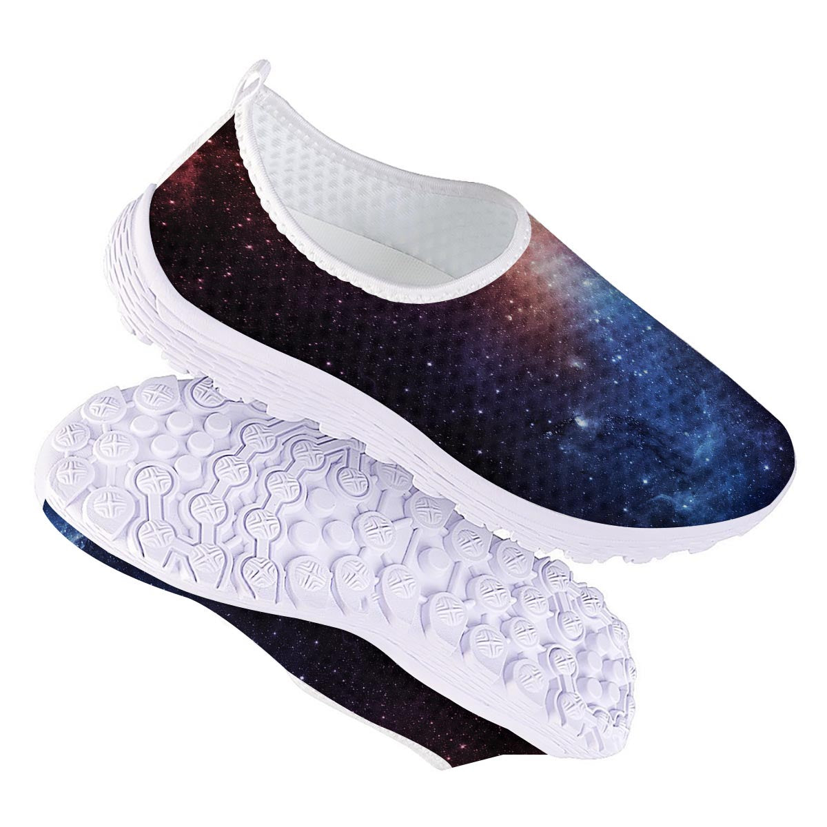 Universe Galaxy Space Teal Orange Print Nurse Shoes-grizzshop