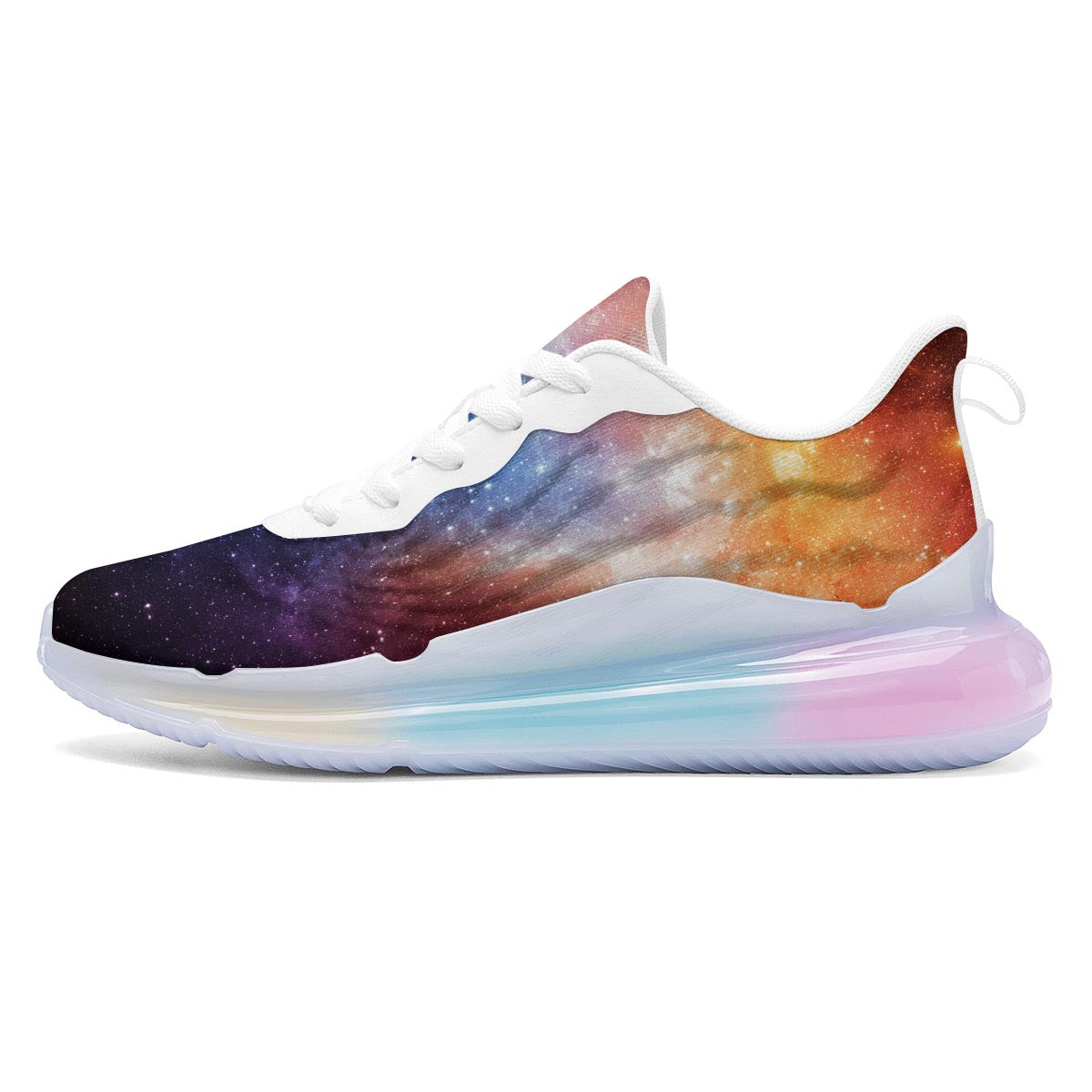 Universe Galaxy Space Teal Orange Print Running Sneakers-grizzshop