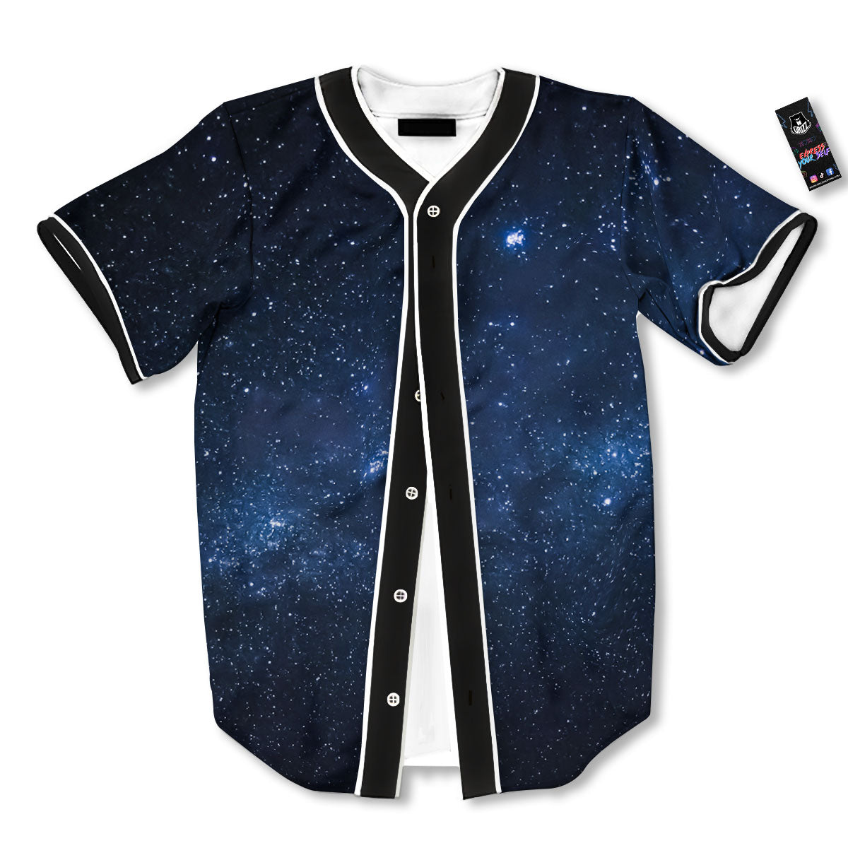 Universe Milky Way Print Baseball Jersey-grizzshop