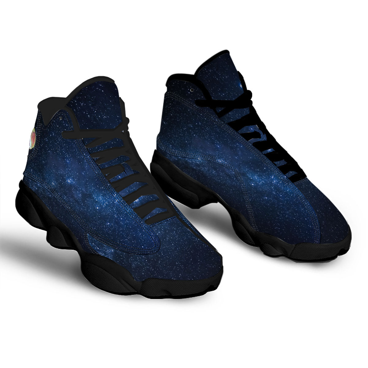 Universe Milky Way Print Black Basketball Shoes-grizzshop