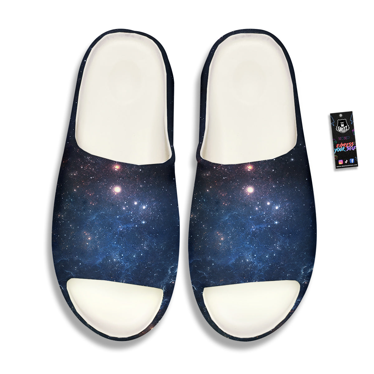Universe Galaxy Space Dark Nebula Print Sandals-grizzshop