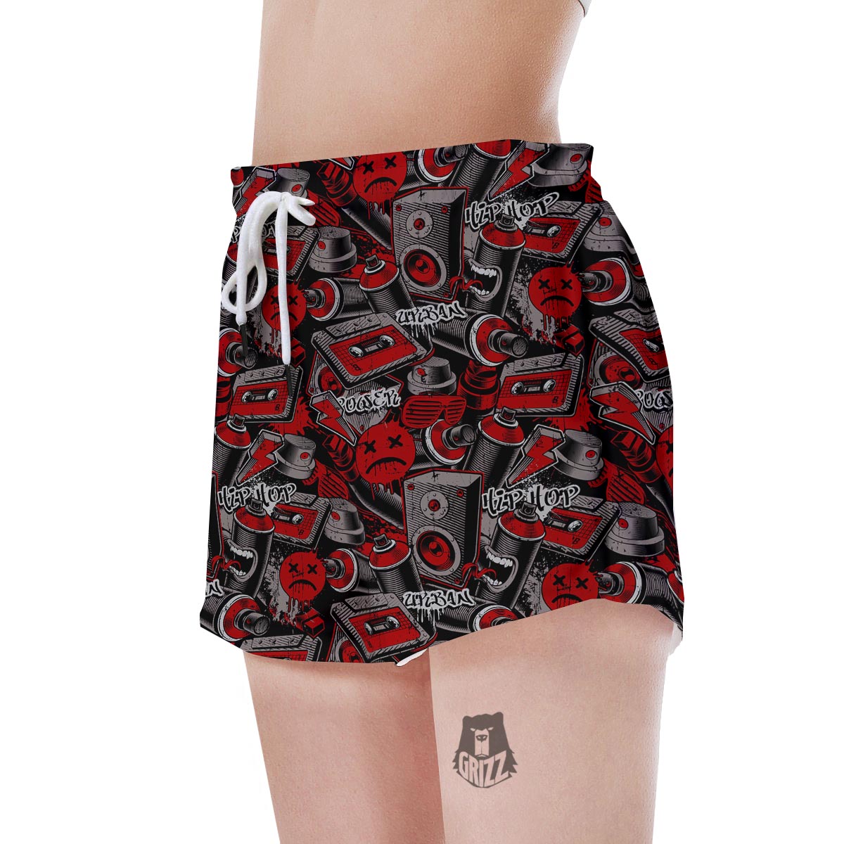 Urban Graffiti HipHop Print Women's Shorts-grizzshop