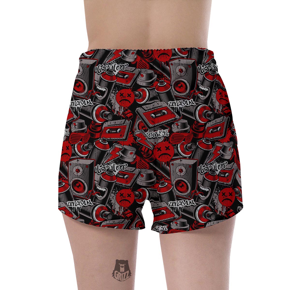 Urban Graffiti HipHop Print Women's Shorts-grizzshop