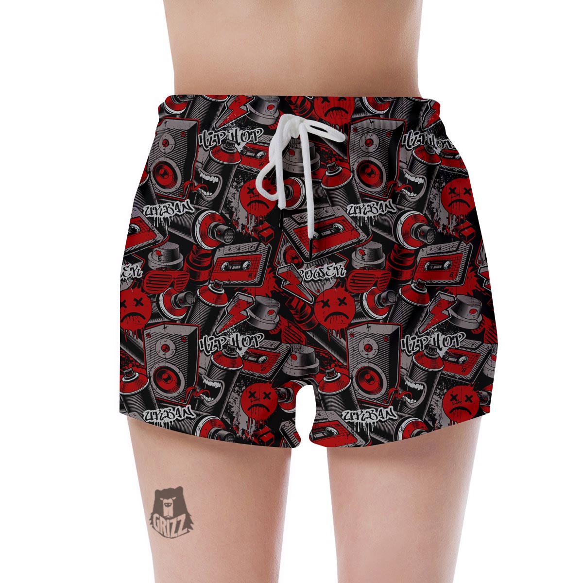 Urban Graffiti HipHop Print Women's Shorts-grizzshop