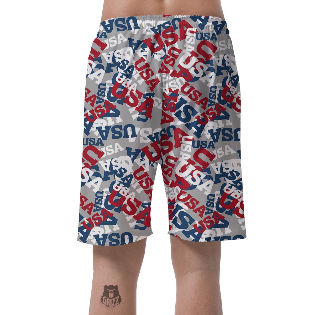 Usa Patriot Pattern Print Men's Shorts-grizzshop