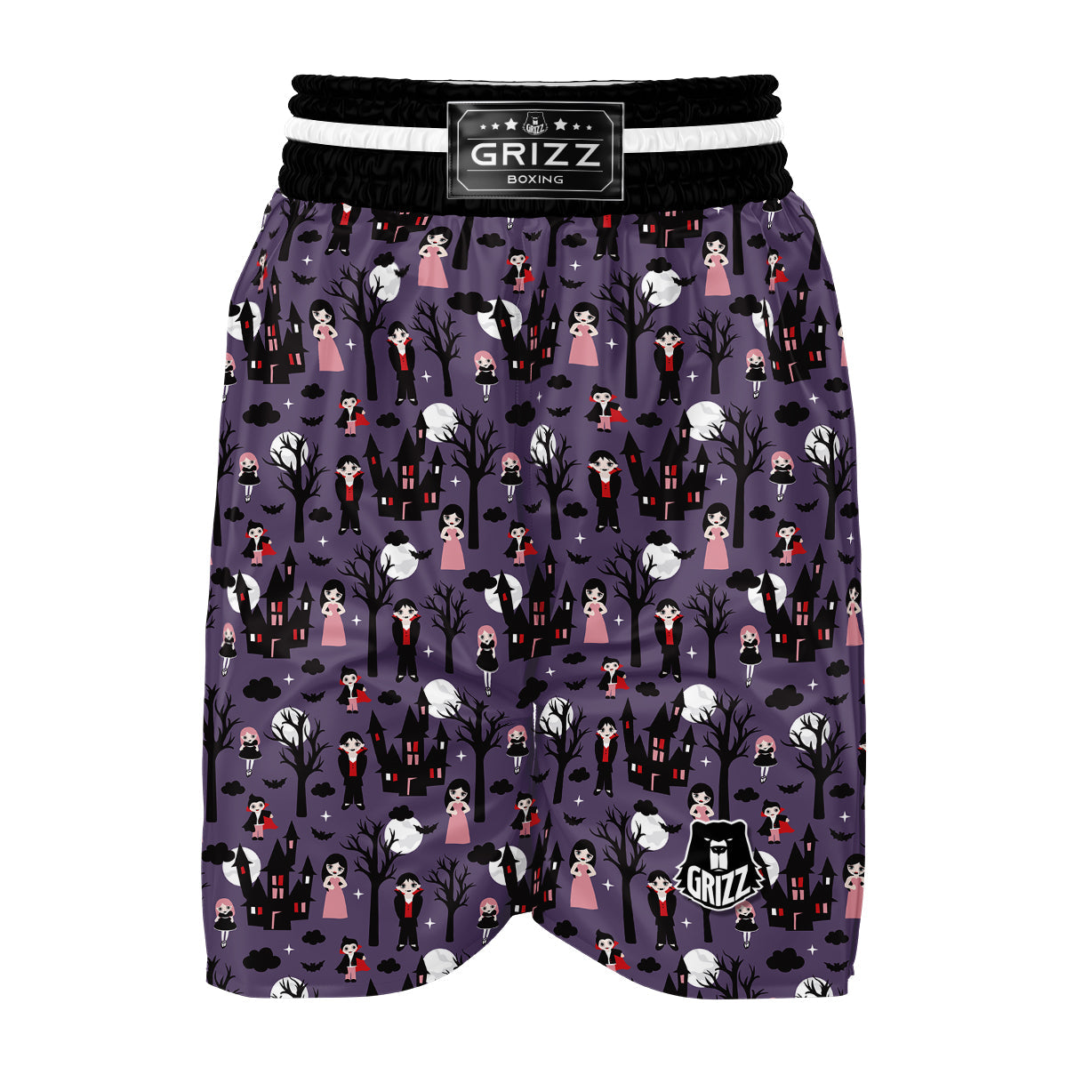 Vampire At Night Print Pattern Boxing Shorts-grizzshop