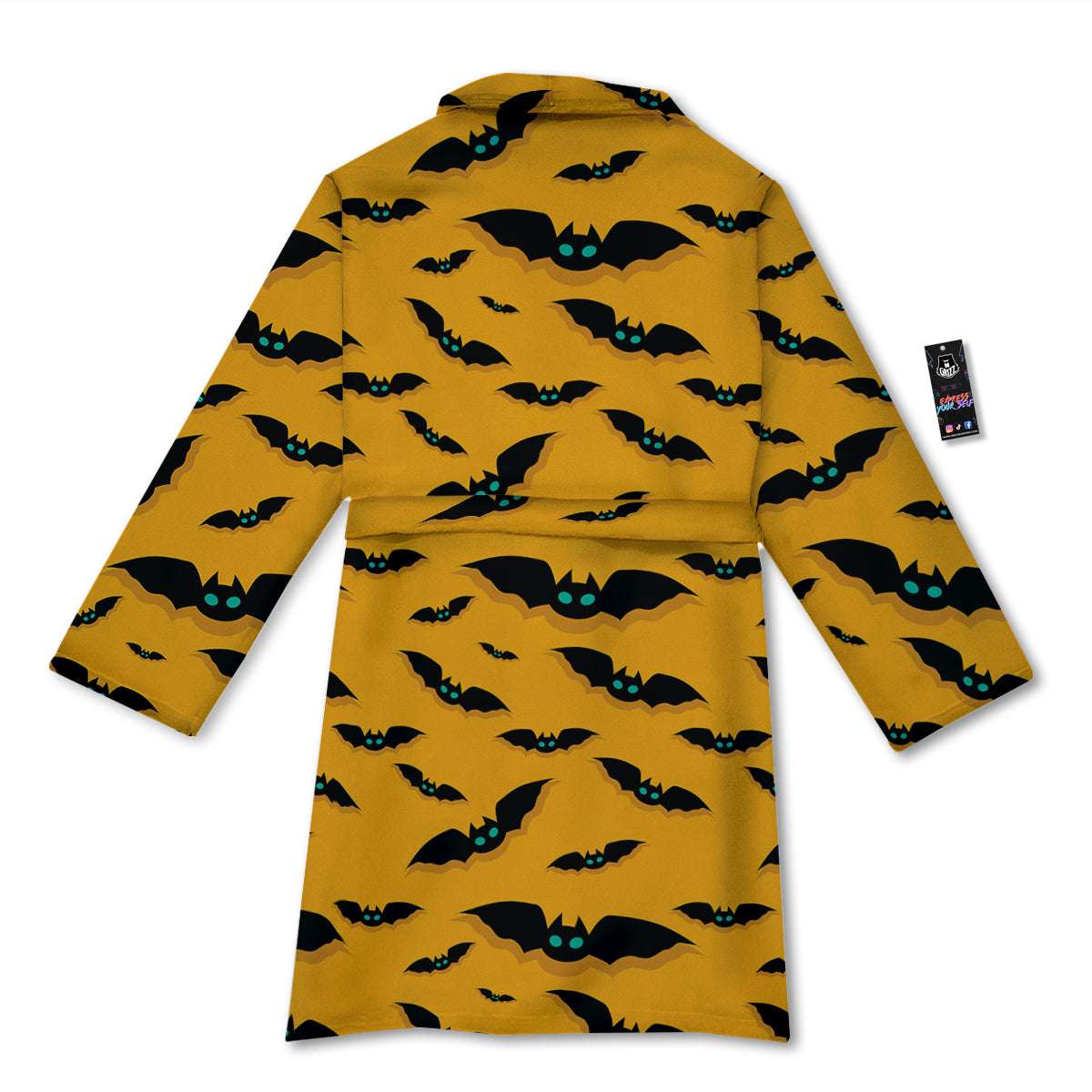 Vampire Bat Halloween Print Pattern Bathrobe-grizzshop