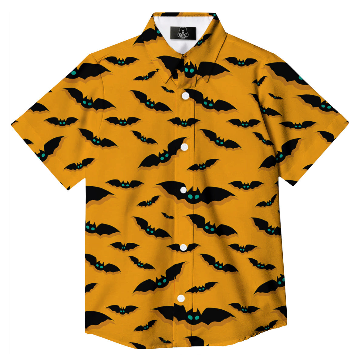 Vampire Bat Halloween Print Pattern Button Up Shirt-grizzshop