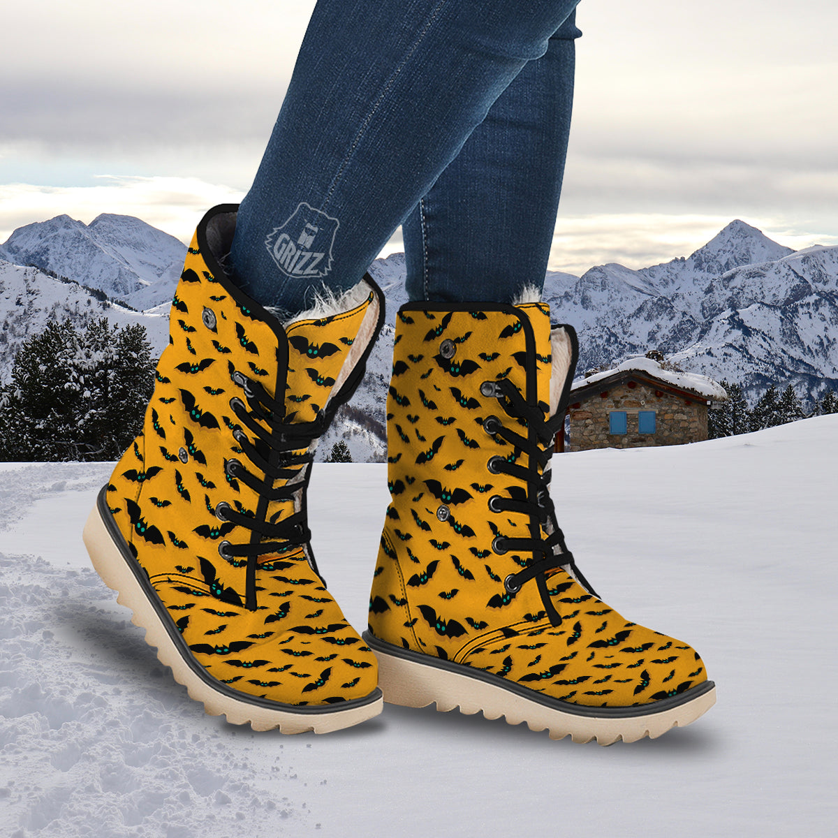 Vampire Bat Halloween Print Pattern Snow Boots-grizzshop