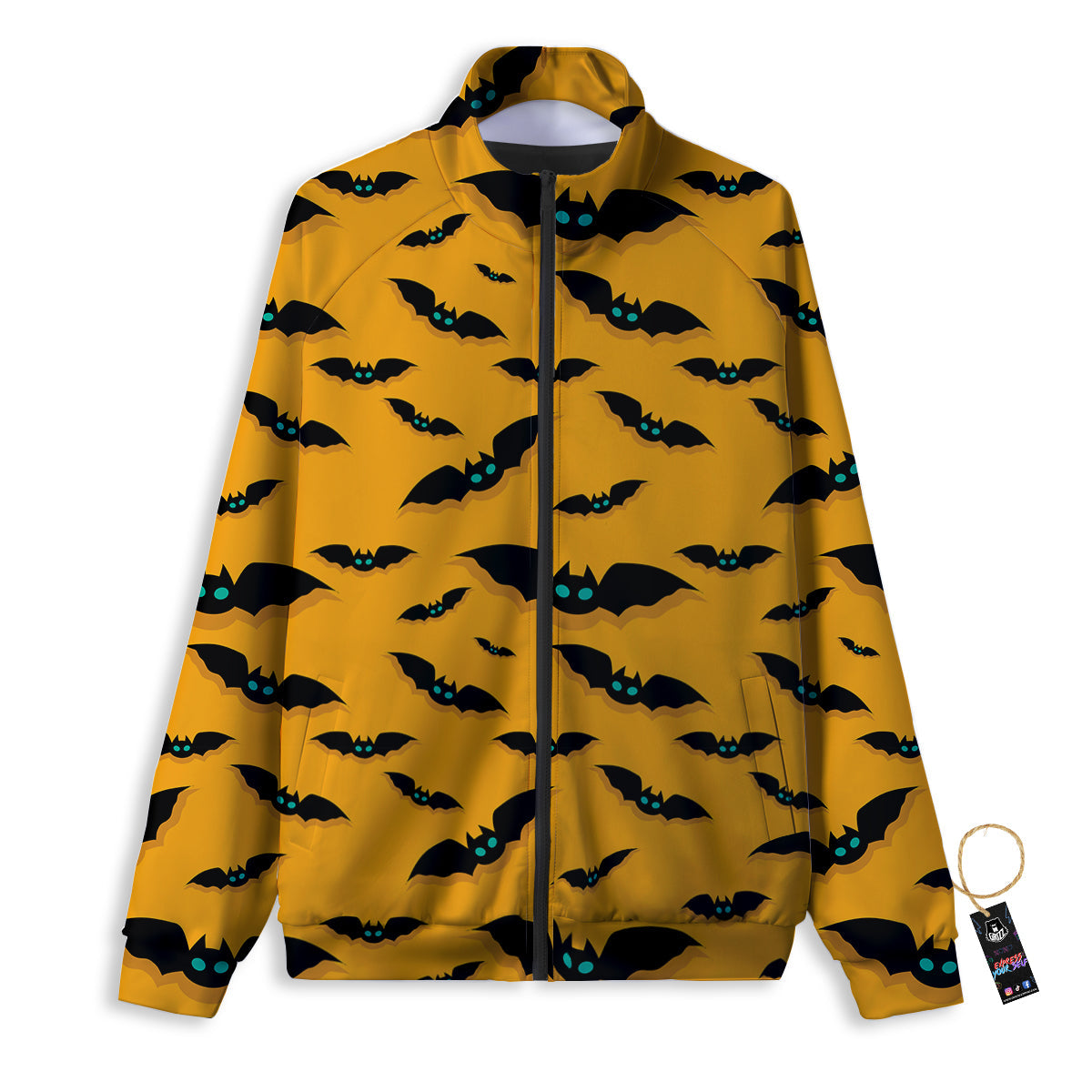 Vampire Bat Halloween Print Pattern Track Jacket-grizzshop