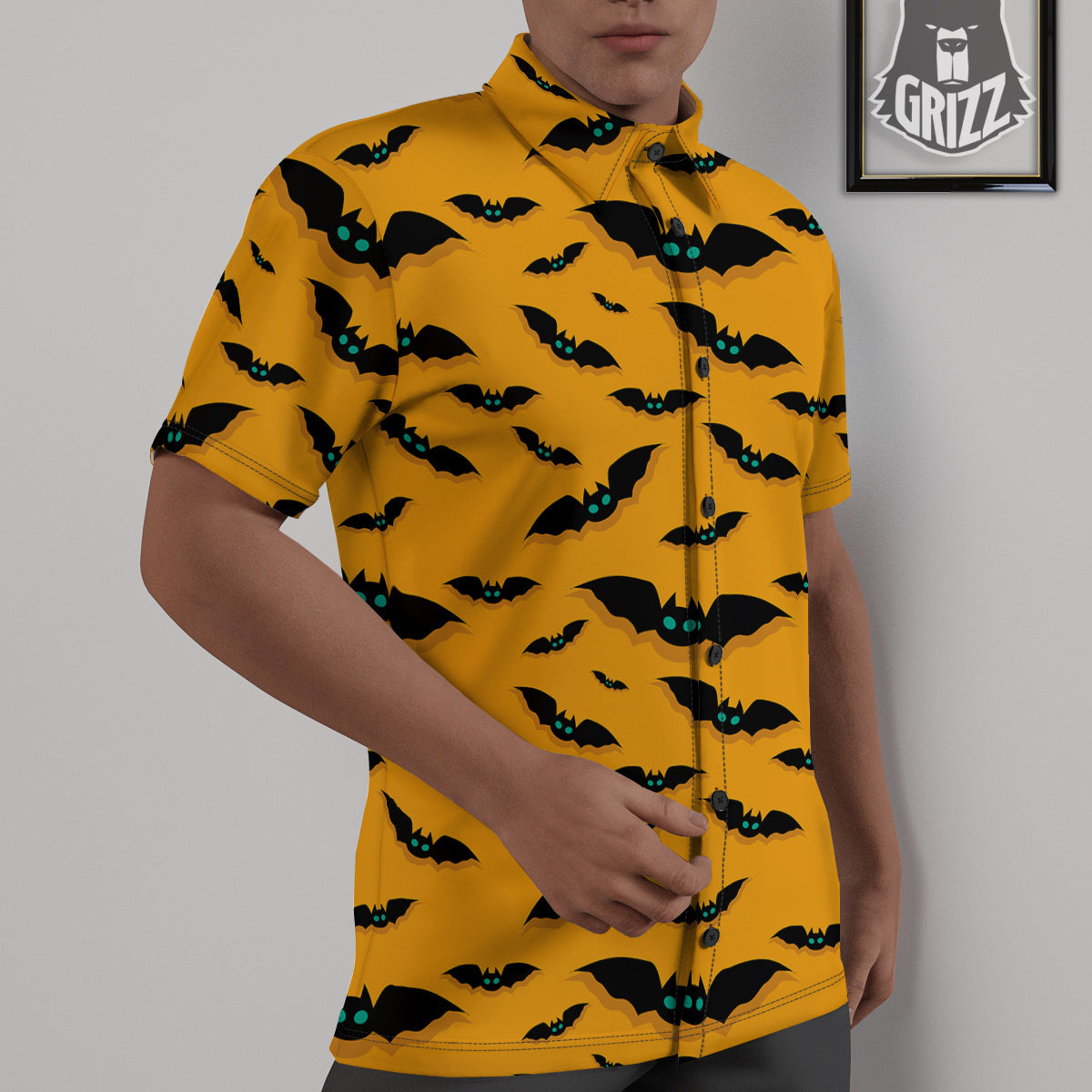Vampire Bat Halloween Print Pattern Untucked Shirts-grizzshop