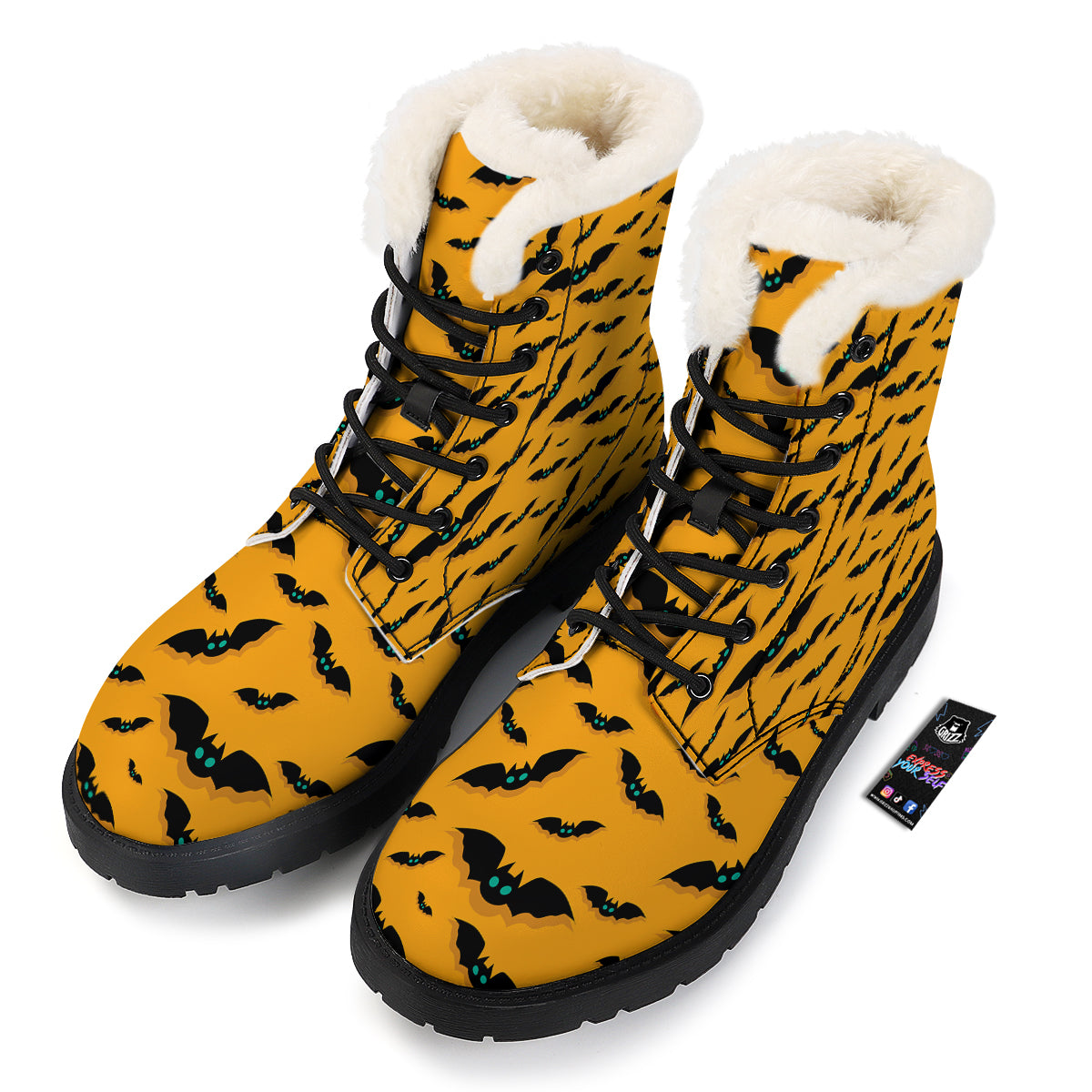 Vampire Bat Halloween Print Pattern Winter Boots-grizzshop