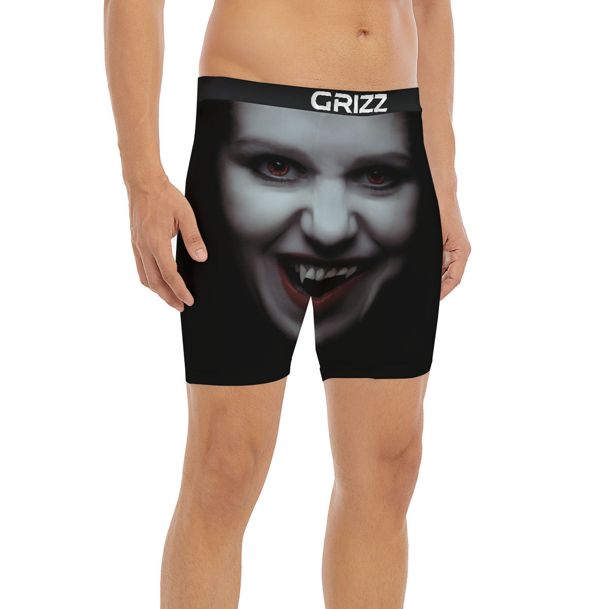 Vampire Girl Halloween Print Boxer Briefs-grizzshop