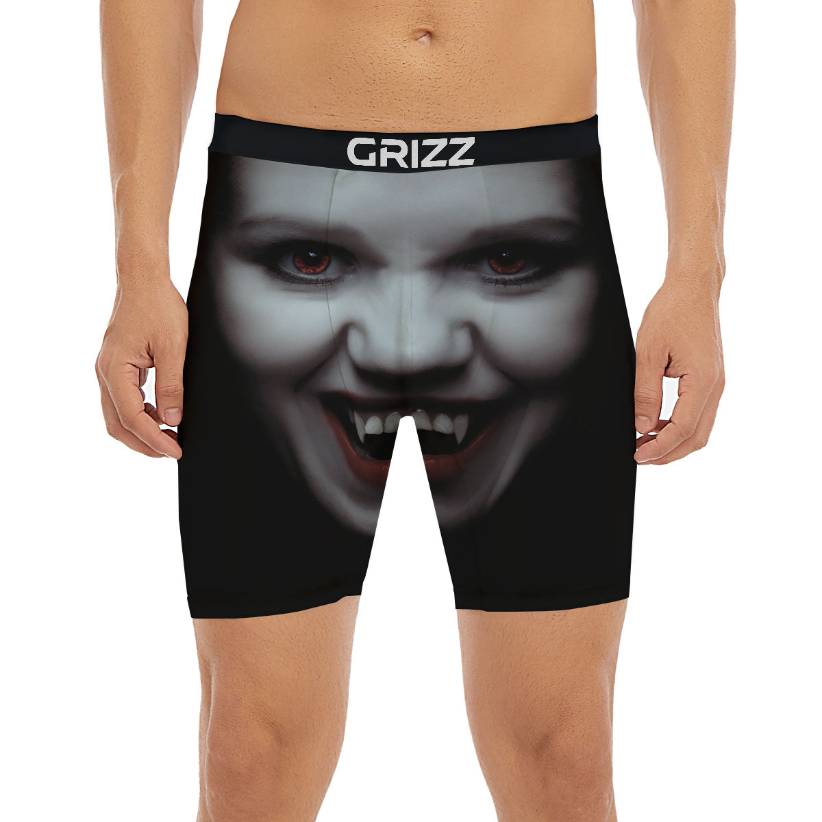 Vampire Girl Halloween Print Boxer Briefs-grizzshop