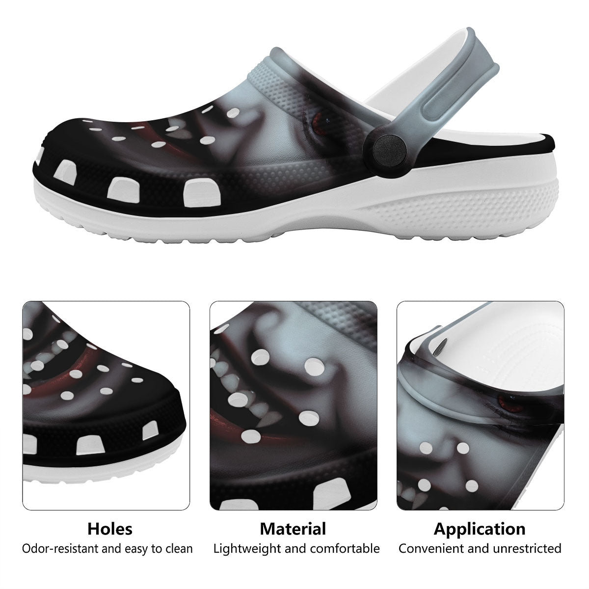 Vampire Girl Halloween Print Clog-grizzshop