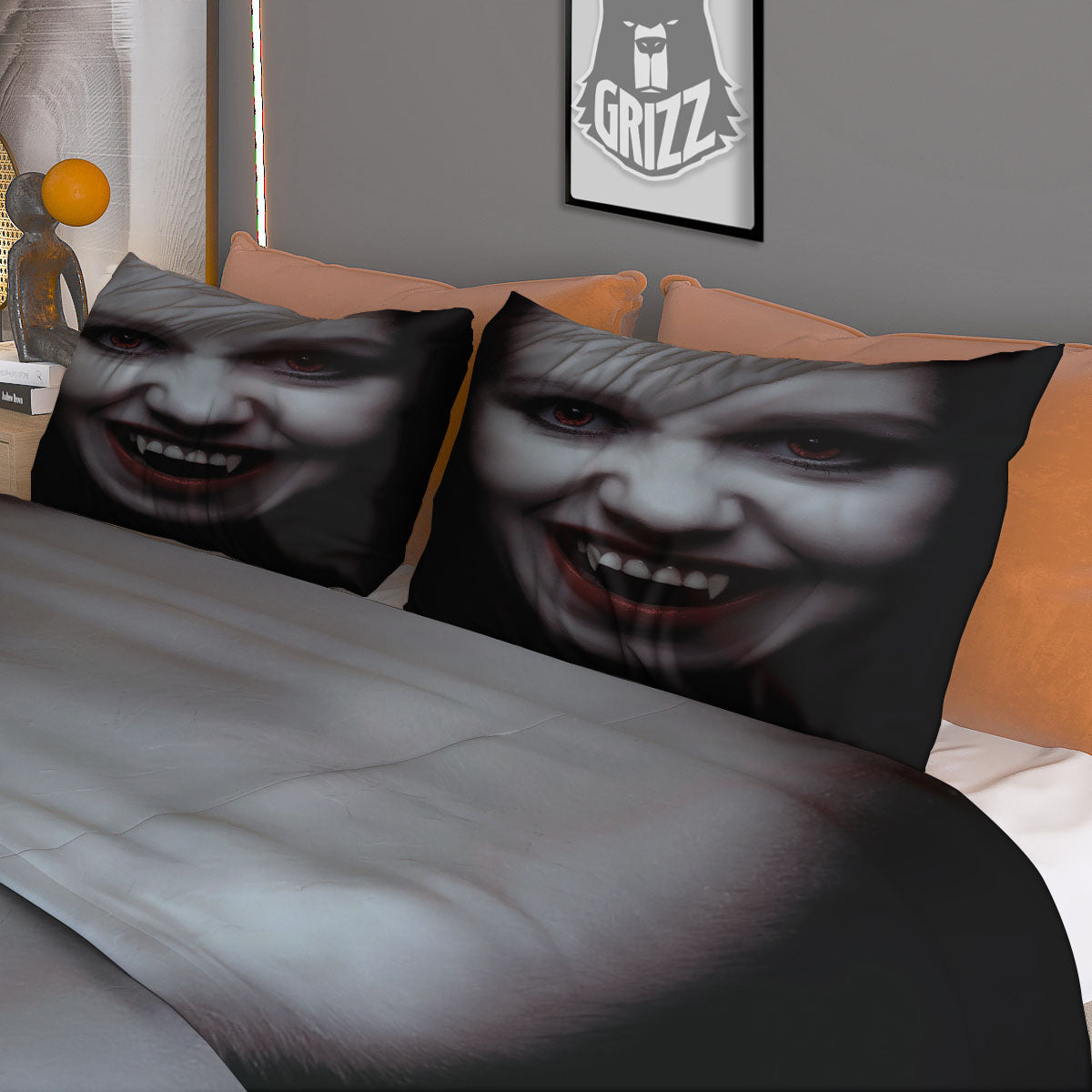 Vampire Girl Halloween Print Duvet Cover Bedding Set