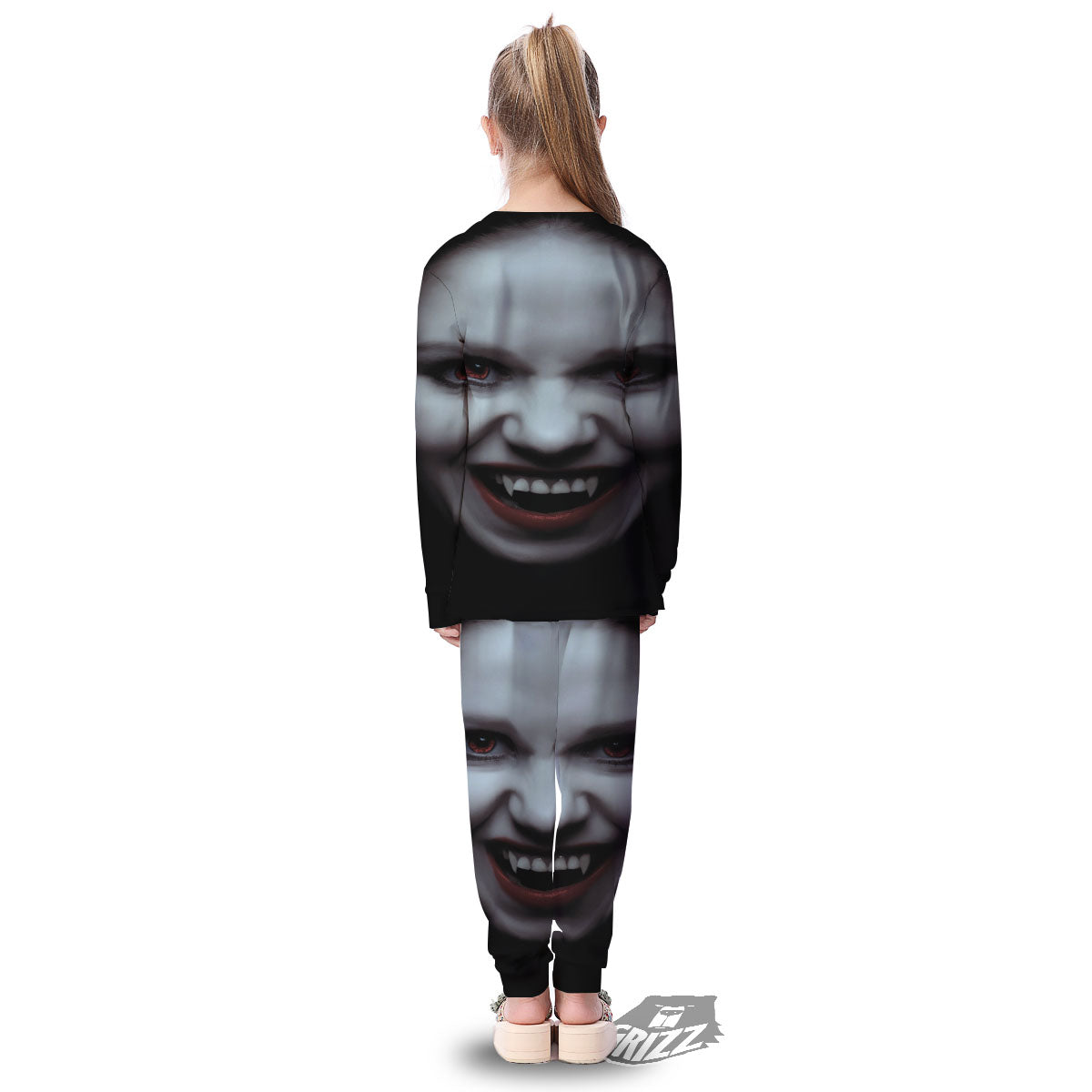 Vampire Girl Halloween Print Kid's Pajamas-grizzshop