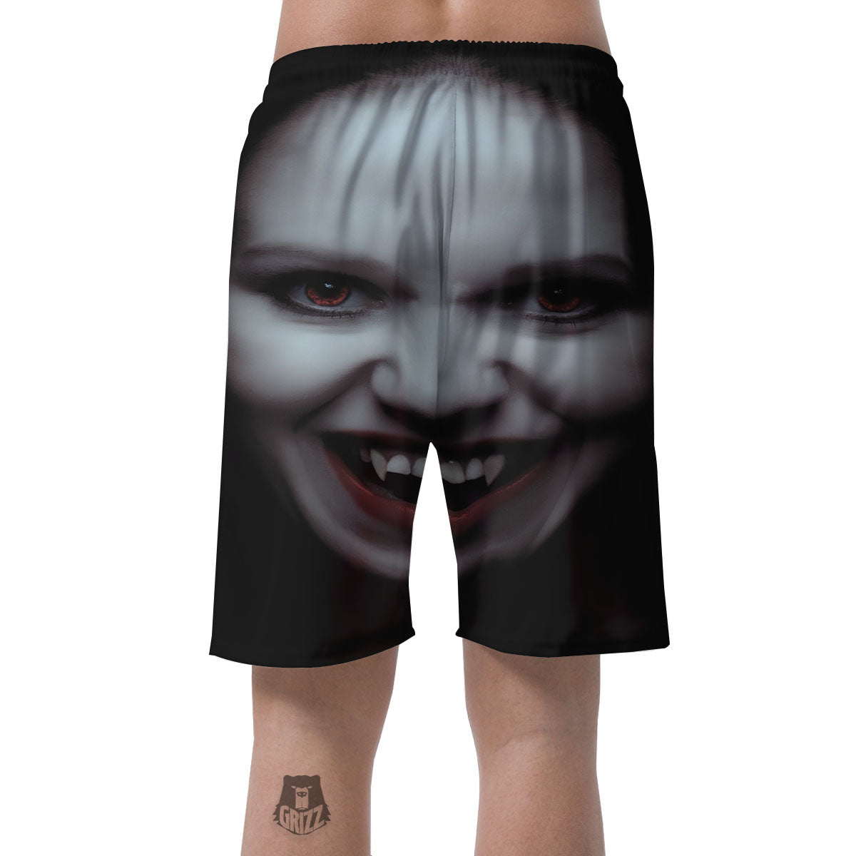 Vampire Girl Halloween Print Men's Shorts-grizzshop
