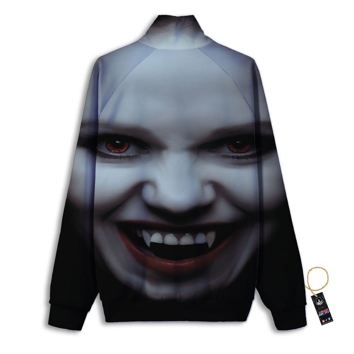 Vampire Girl Halloween Print Track Jacket-grizzshop