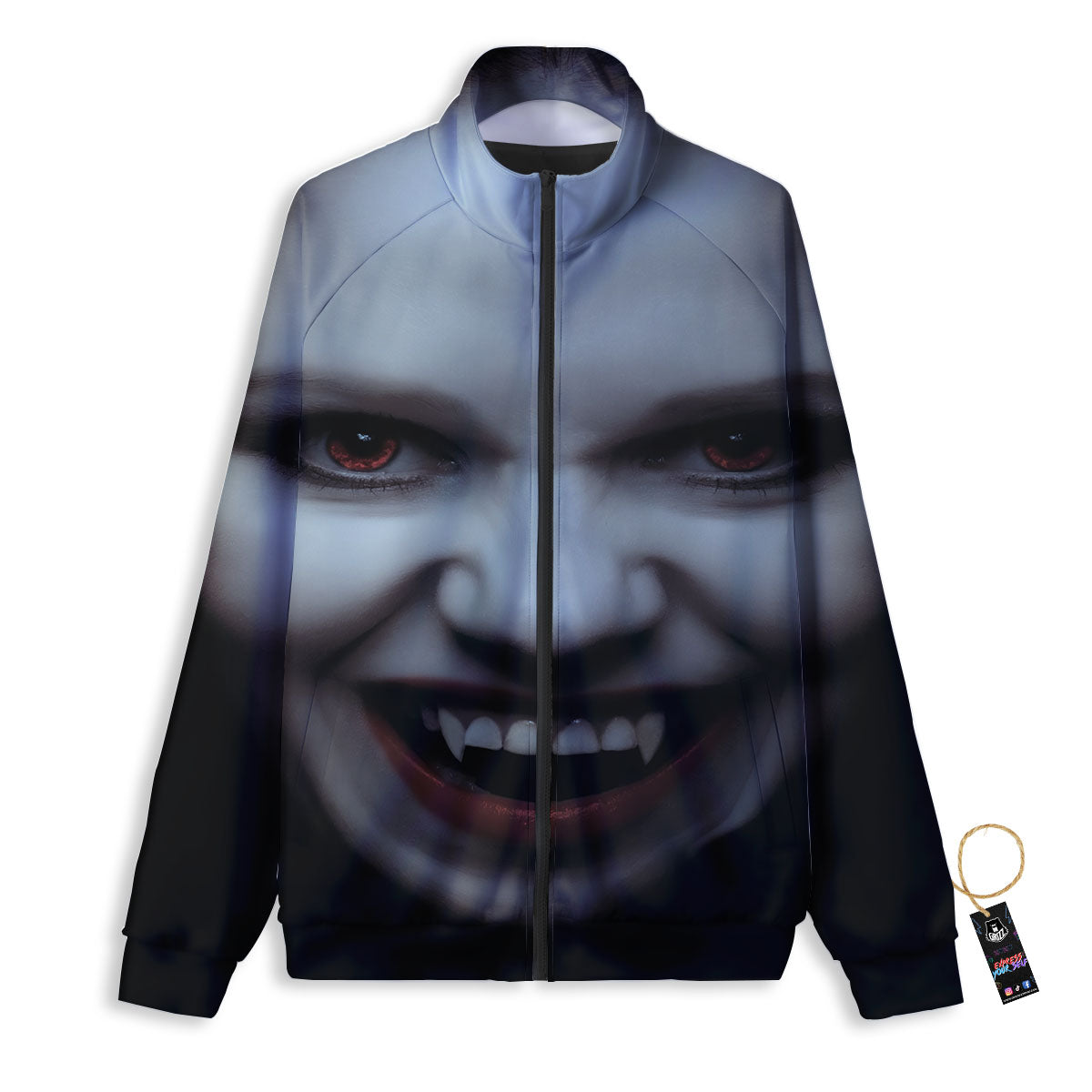 Vampire Girl Halloween Print Track Jacket-grizzshop