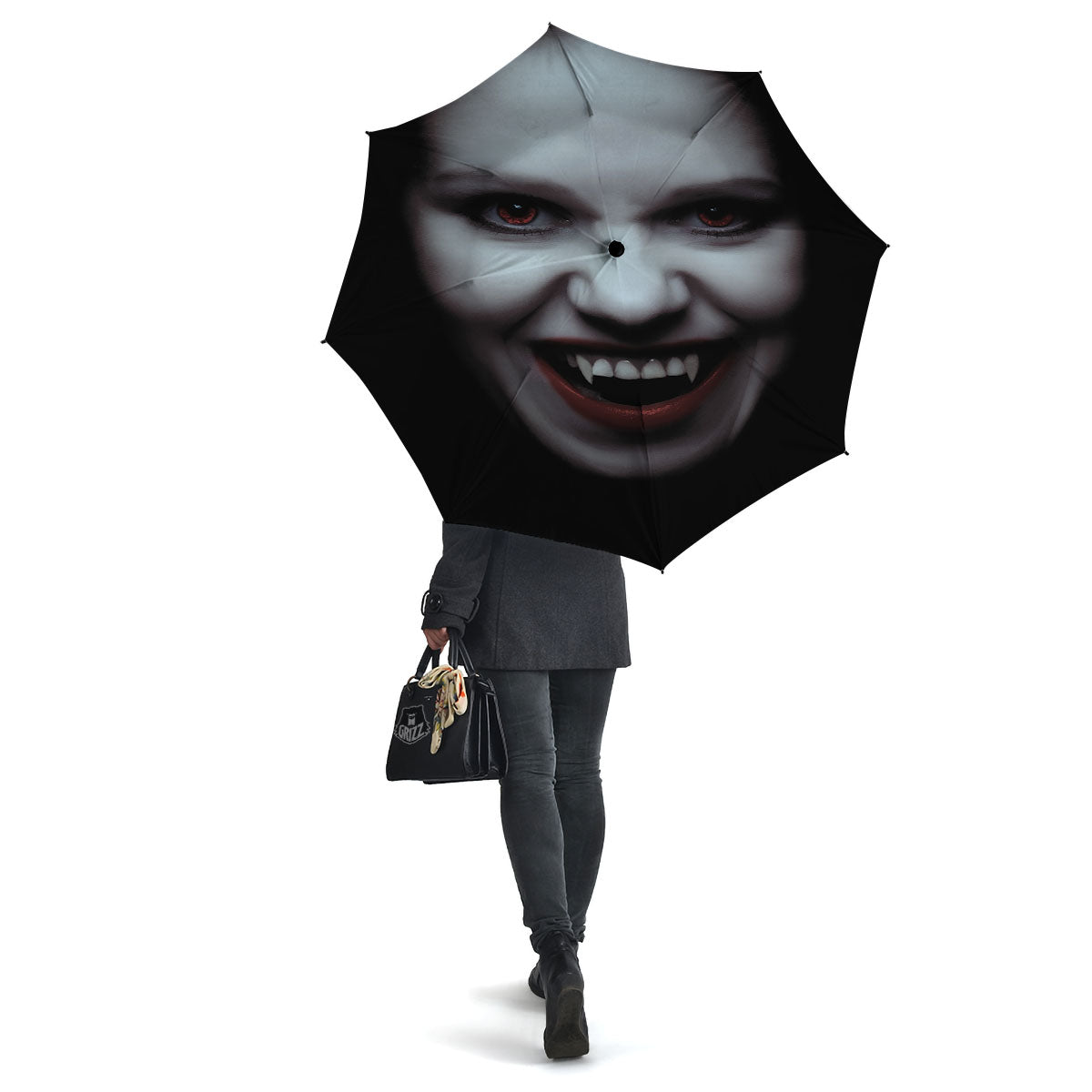 Vampire Girl Halloween Print Umbrella-grizzshop