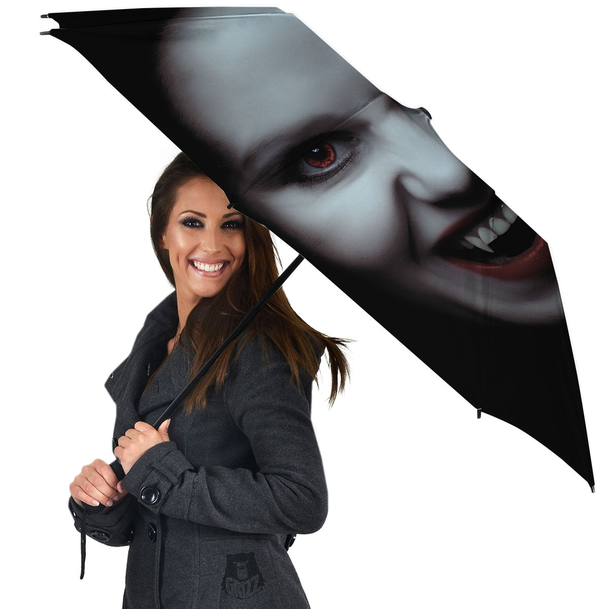 Vampire Girl Halloween Print Umbrella-grizzshop
