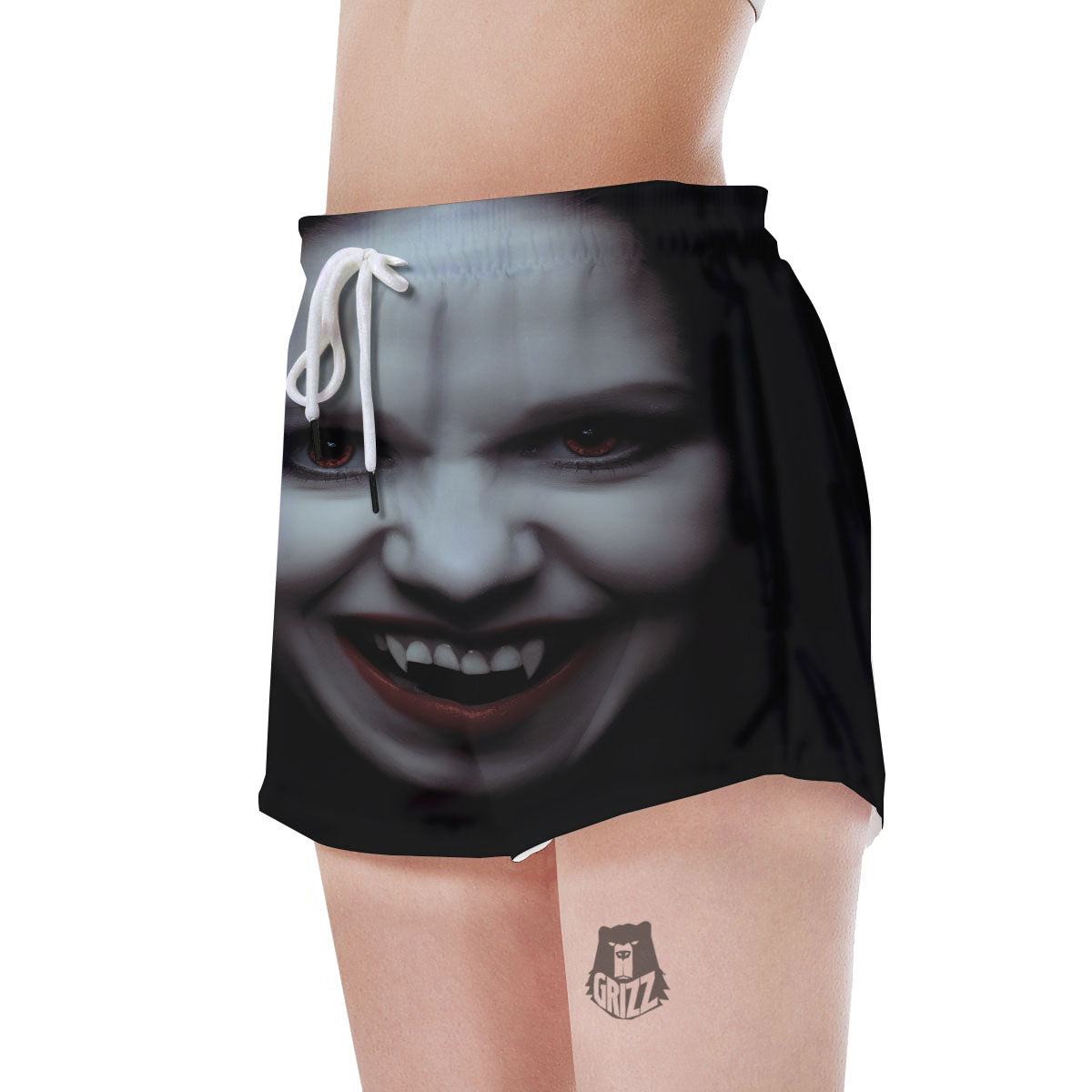Vampire Girl Halloween Print Women's Shorts-grizzshop