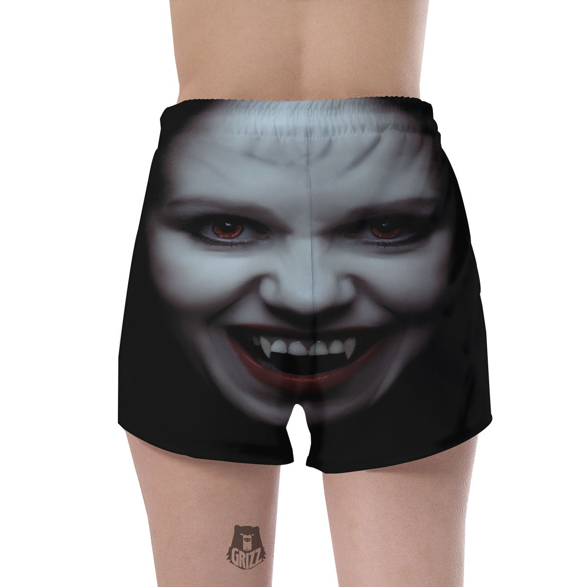 Vampire Girl Halloween Print Women's Shorts-grizzshop
