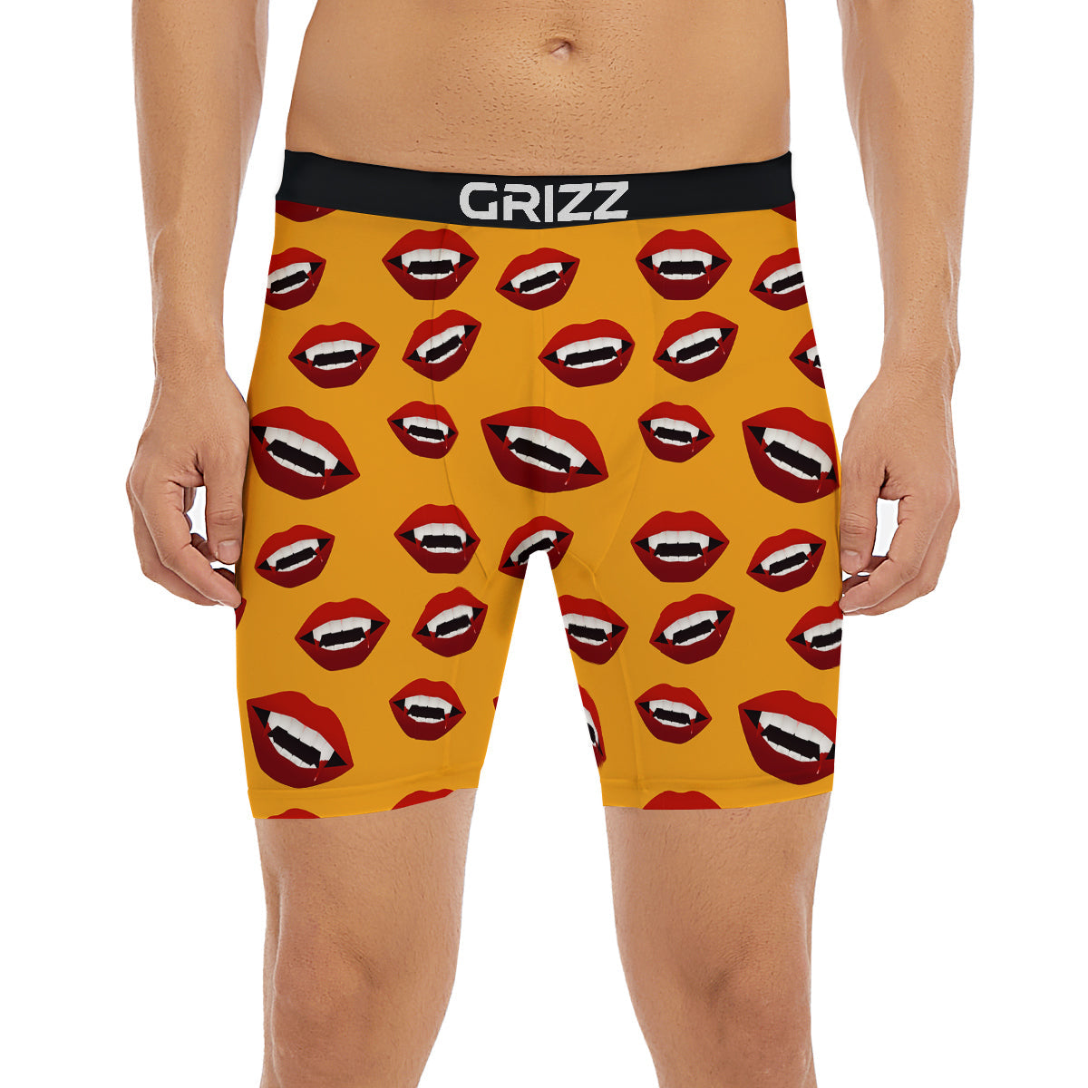 Vampire Lips Halloween Print Pattern Boxer Briefs-grizzshop