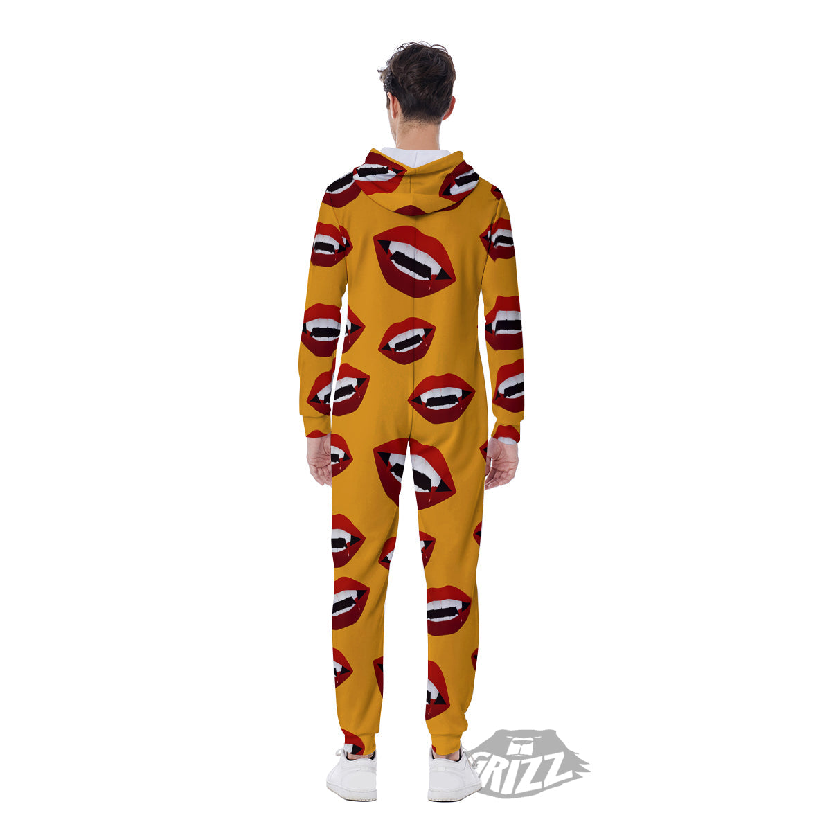 Vampire Lips Halloween Print Pattern Men's Jumpsuit-grizzshop
