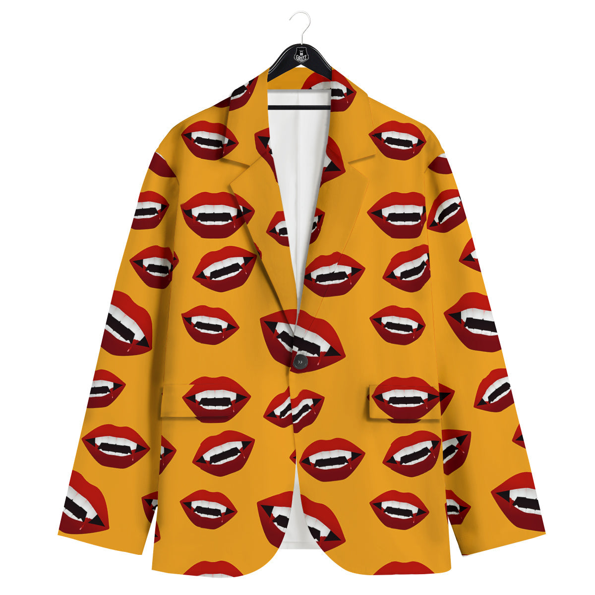 Vampire Lips Halloween Print Pattern Men's Sport Coat-grizzshop