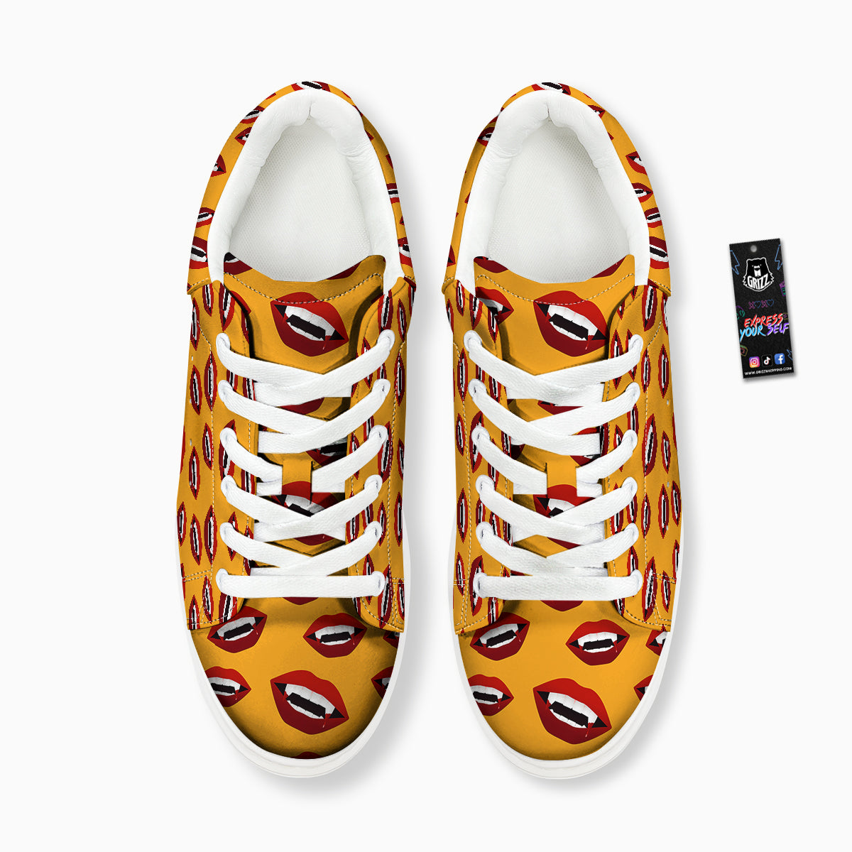 Vampire Lips Halloween Print Pattern Platform Shoes-grizzshop