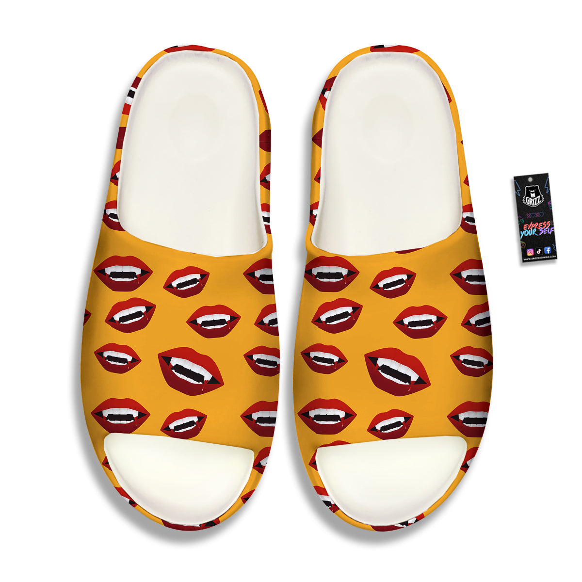 Vampire Lips Halloween Print Pattern Sandals-grizzshop